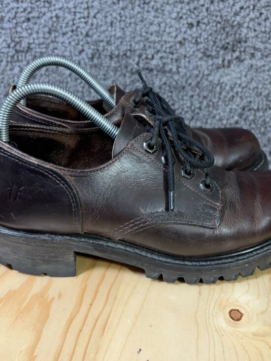 Frye Oxford Shoes Womens 7.5 Brown Leather Vintage Y2K Chunky Vibram Sole Boots - Picture 3 of 9